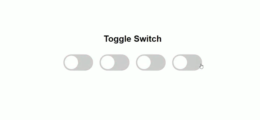 A sequence of toggle switches in various positions labeled "Toggle Switch."