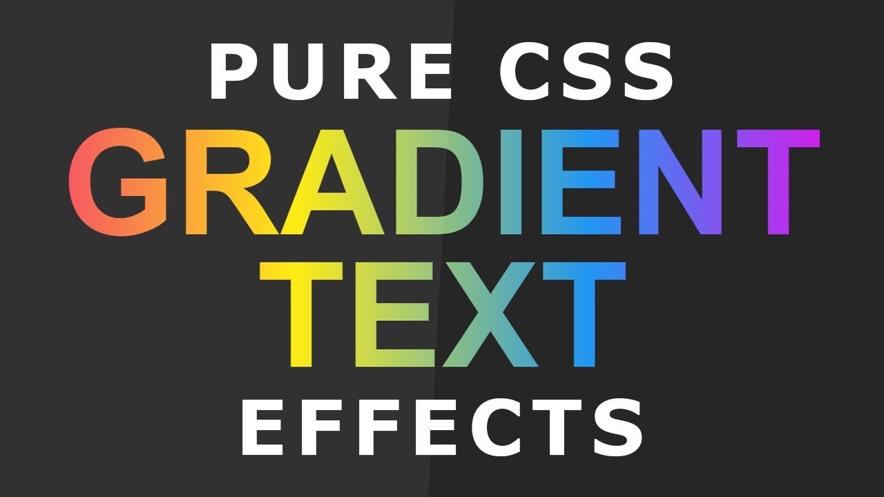 Pure CSS gradient text effects on black background