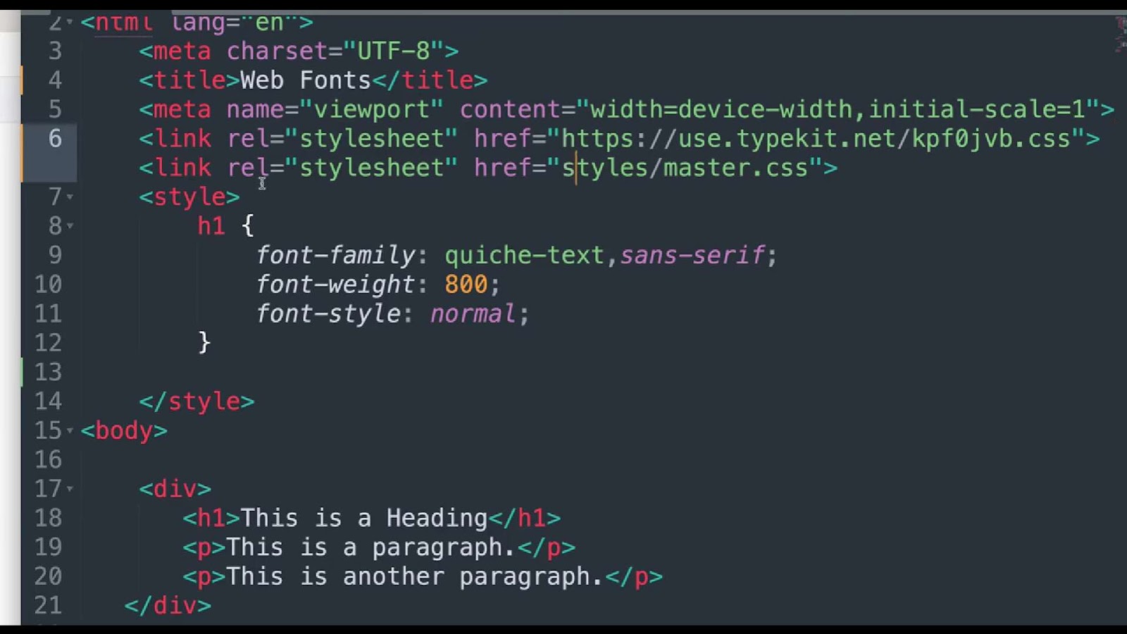 Process of using google fonts in css