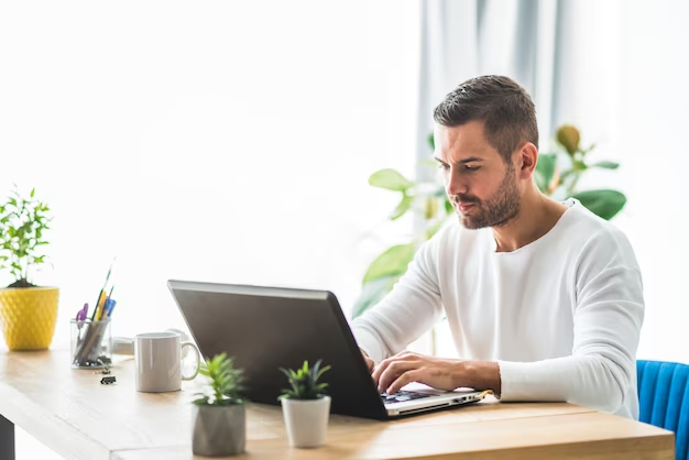 Person using a laptop